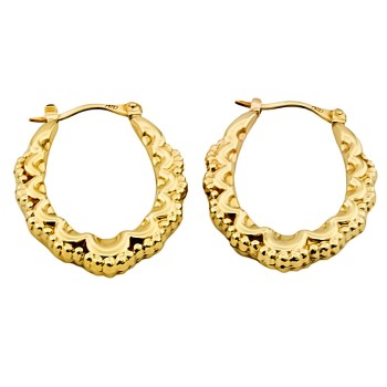 9ct gold Hollow Hoop Earrings